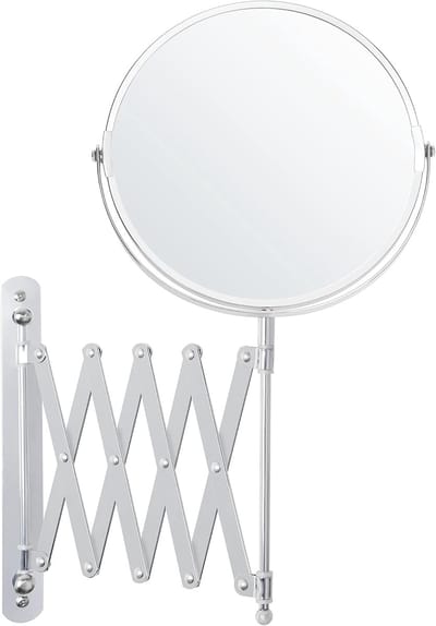 VT Goods - Wandspiegel - Versterking 3x - 360° Draaibaar - Zilver - Badkamer Spiegel - Geschikt voor Makeup en Scheren