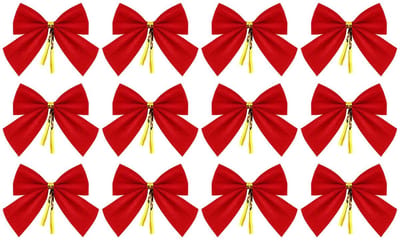 Kerstrozetten Kerstdecoratie rood 12-pack