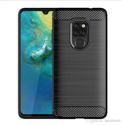hoesje Geschikt voor: Huawei Mate 20 Pro Brushed Backcover - Zwart