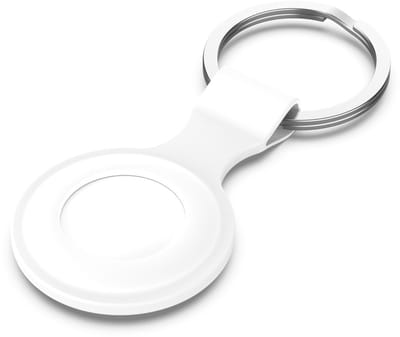 Hoesje geschikt voor AirTag - AirTag sleutelhanger - Siliconen case - Airtag protector - Hanger - Wit - Spullen kwijtraken - Jonyx