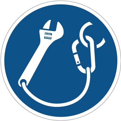 Gereedschap zekeren verplicht gebodsbord - M069 | gecoat dibond materiaal | 10 cm
