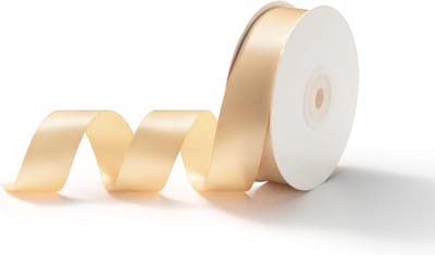 25mm x 23m Cadeaulint, Satijnen Lint voor Versiering, Decoratief Lint voor Trouwen en Knutselen, Goudkleurig