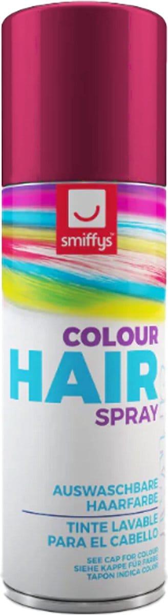 Smiffys carnaval haarverf - roze - spuitbus - 125 ml - haarspray