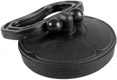 Gootsteenstop met Oorring - Afvoerplug Badkamer - Waterdicht Afsluiten - Flexibele Rubberen Afdichting - 51 mm - Zwart