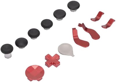 Controlleraccessoireset 13-in-1 - Vervangende Metalen Reparatieset - Gaming-accessoires voor One Series 2 - Rood - Inclusief Opbergtas - Hoogwaardige Materialen - Gamecontroller
