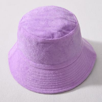 Eenvoudige Badstof Emmerhoed Lente Herfst Buiten Panama Zon Vissershoed Unisex Snoep Effen Kleur Mode Pet paars