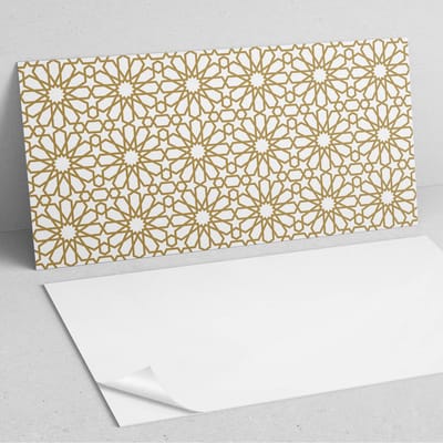 Coloray Wandpanelen Zelfklevend - Geometrisch patroon met sterren PVC Wandpaneel - 100 cm x 50 cm - Beige Wandbekleding Zelfklevend - 1 stuk - Mozaïeken Wandpanelen Zelfklevend - Wandpanelen Keuken - Wandpaneel Badkamer