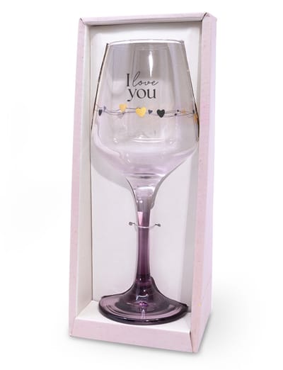 Sparkling wijnglas | Thema: I love you | Inhoud: 350ml | Kleur: Roze