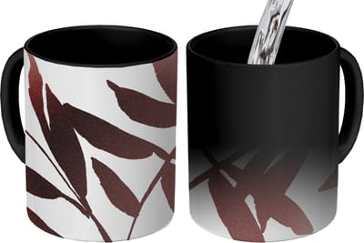 Magische Mok - Foto op Warmte Mokken - Koffiemok - Bladeren - Design - Abstract - Magic Mok - Beker - 350 ML - Theemok