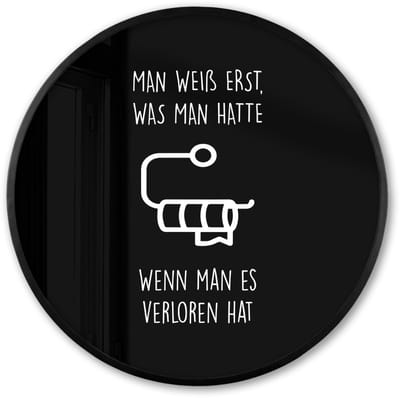 Poster in lijst Rond - Fotolijst 60x60 cm - Posters - Quotes - WC papier - Zwart - Humor - Ronde posterlijst zwart - Decoratie - Wanddecoratie woonkamer - Muurdecoratie slaapkamer