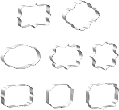 8 stuks koekjessnijders plaque fondaat uitsteekvormen set roestvrij staal plaque frame koekjes uitsteekvorm roestvrij staal koekjessnijders koekjesvormen DIY fondant accessoires