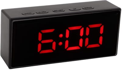 longziming -Digitale Wekker met Temperatuursensor – Rood LED Display – Slimme Achtergrondverlichting – Sluimerfunctie – Modern Ontwerp voor Slaapkamer of Kantoor