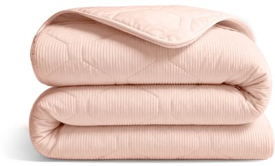 HappyBed Dekbed zonder overtrek 160x200 - Wasbaar Dekbed - Bedrukt dekbed zonder hoes - Hoesloos Dekbed - Twijfelaar dekbed - Soft Peach
