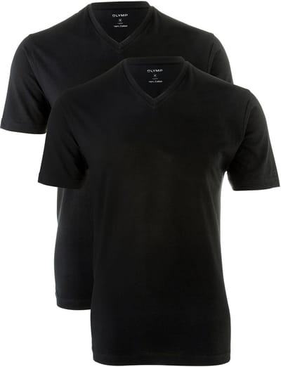 OLYMP T-Shirt voor eronder (set van 2 paar), Modern Fit, Zwart