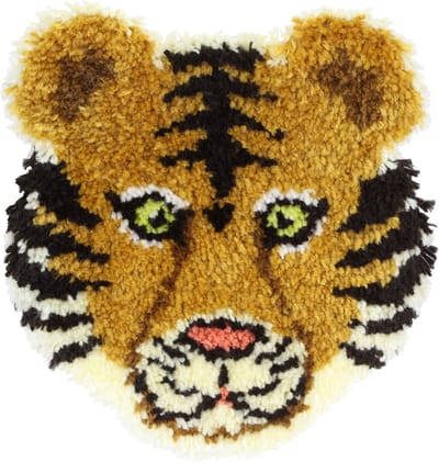 Pako Smyrna knoop borduurpakket- Tijger kophanger -geprint stramien - 014.702 -DIY kit