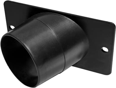 Hoekige Stofpoort - Stofafzuiging Adapter - Werkplaats Reinigen - Voorgeboorde Gaten - 4-Inch - Zwart