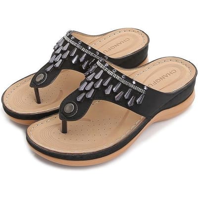 Dames Teenslippers Leren Pantoffels Dames Huis Schoenen Kantoor Pantoffels Strand Zomer Teenslippers 36