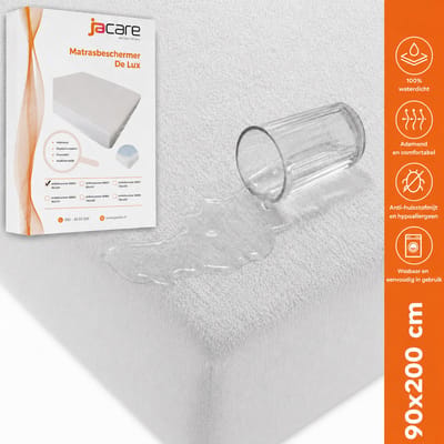Jacare - Matrasbeschermer 90x200 - Waterdicht & Ademend - Antibacterieel - Hypoallergeen - Rondom Elastiek - Wit