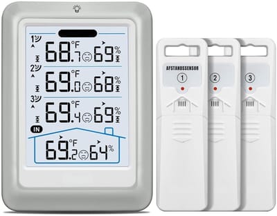 SCH® Weerstation met Buitensensor - Weerstation - Wit - ‎10cm x 10cm x 10cm