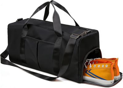 Handbagage Tas 40x30x20 Onderstoel Cabin Bag, 17L Reistas voor Weekend, Sport en Ziekenhuis met Nat- en Schoenentas, Zwart