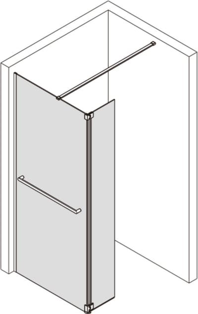 Saqu Modulo Douchewand - met Zijwand Incl. Handdoekhouder en Antikalk 120x30x210 cm - Mat Wit - Inloopdouche