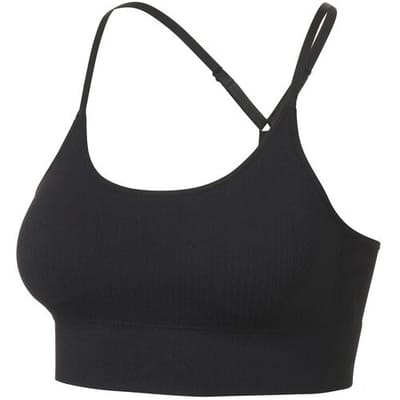 CRIVIT Geribde dames sport-bh - light level (Zwart, XS (32/34))
