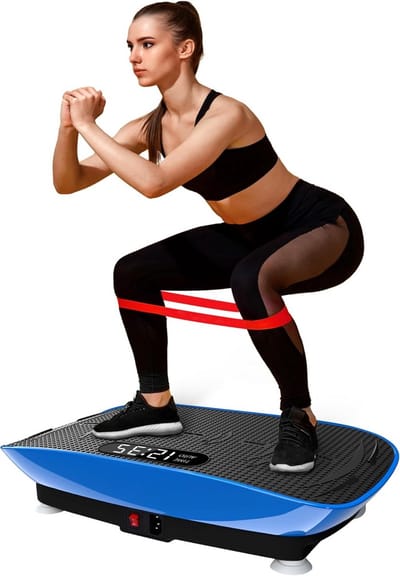 Vibratieplateau Fitness - Trilplaat Body - Gespierder Worden - 10 Snelheden - 8.84 kg - Blauw