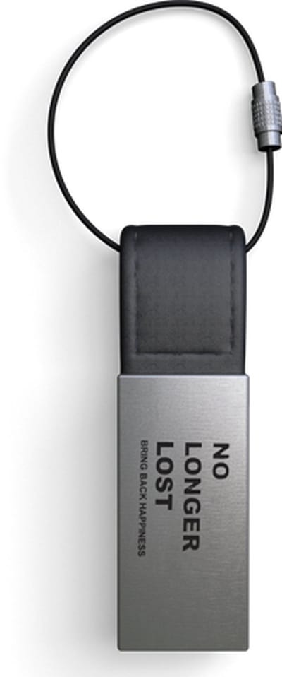NoLongerLost - Leren / metalen Sleutelhanger - Chique metaal - Bagagelabel - Unieke QR code - Tracking