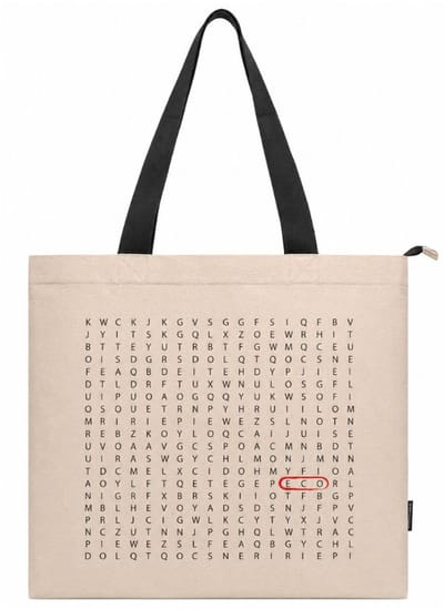 Dames Shopper Woordzoeker - Linnen Shopper Naturel - Strandtas - Reistas - Sporttas met Rits - Lichtgewicht