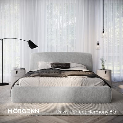 Mörgenn Bed Dune - Luxe Bedframe met Opbergruimte 37 cm - Lichtgrijs (Perfect Harmony 80) - 140x200 cm - Zonder Matras