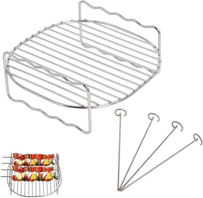 YAGXIG Airfryer-rek Airfryer-accessoire met 4 spiesen
