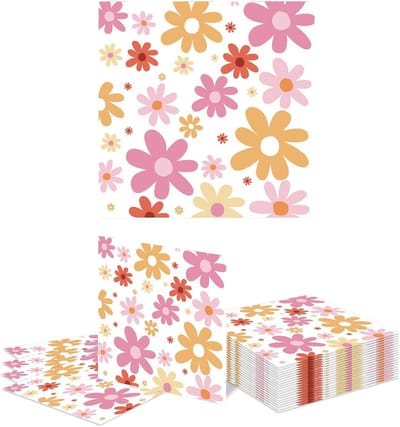 20 Stuks Korenbloem Papieren Servetten voor Boho Feestjes, Babyshowers en Bruiloften - Decoratieve Servetten voor Desserts en Restaurants