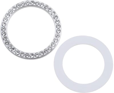 Store_8 - Strass-startringen - Auto-accessoire - Luxe uitstraling - Zilver - Decoratie voor auto-interieur - Set van 2 stuks