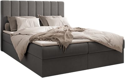 Boxspring Bed 01 - Bed - Comfortabel topmatras - Met hoofdeindeTot 300KG - Opbergruimte - 140x200 - Trinity 15 - Grafiet
