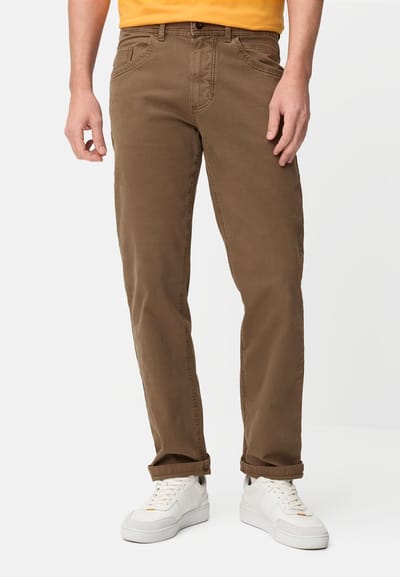 camel active Relaxed Fit 5-Pocket Broek - Maat menswear-34/30 - Slibbruin
