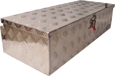 DE HAAN BOX HS - 900x380x230 mm - waterdichte en stofdichte aluminium traanplaat disselbak - voorzien van vlinderslot, spansluiting of t-sluiting