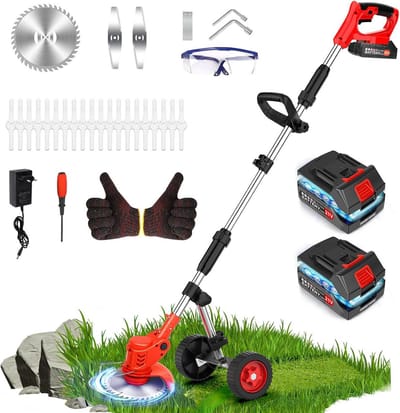 Accu Grastrimmer met 2x 2000 mAh Batterij - Draadloze Bosmaaier voor Tuinonderhoud