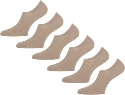 Teckel - Unisex Footies Antislip - 6-Pack - Maat 36/42 - Beige