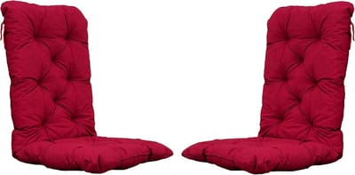 Set van 2 Tuinstoelkussens Hoge Rug Rood 120x50 cm Duurzaam & UV-Bestendig