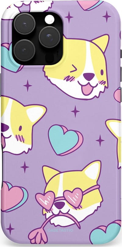 Casetastic Hoesje Geschikt voor Apple iPhone 16 Pro Max Magsafe - Stijlvolle Beschermende Duo-layer Case - Liefde is een Corgi