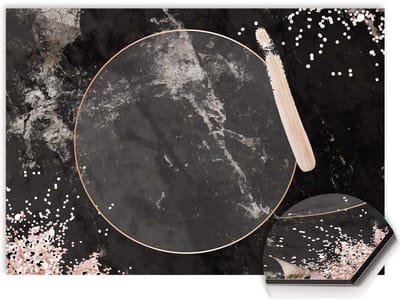 KitchenArt - Midnight Rose Spatscherm - 60x30 cm - Spatscherm Achterwand Keuken - Spatwand Keuken