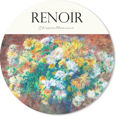 Muismat rond 20x20 cm - Mousepad Kunst - Bloemen - Renoir - Ronde muismatten