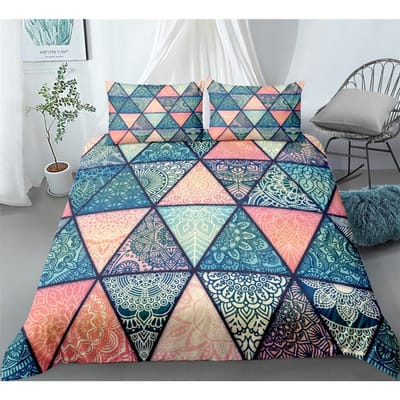 Zwarte Mandala Boho Dekbedovertrek Set King Queen Double Full Twin Eenpersoons Maat Bedlinnen Set EU SK(260*220cm)3pcs