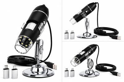 Digitale USB Microscoop 1600x Vergroting – HD Microscoopcamera met LED Verlichting – Compatibel met PC, Laptop & Smartphone – Inclusief Standaard
