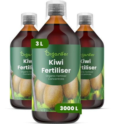 Vloeibare Meststof Voor Kiwi 3X1 L Voor 3000 L - Npk 2-1-8 - Krachtige Rankgroei - Sterke Scheutvorming - Wortelvitaliteit - Vruchtstevigheid - Zoetheid - Vruchtkwaliteit - Bladontwikkeling - Jaarlijkse Opbrengst - Organifer