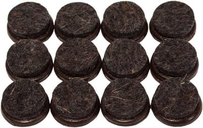 Stoelpootglijders - Viltjes meubels - Vloerbescherming - Metalen bevestiging - 25 cm diameter - Bruin