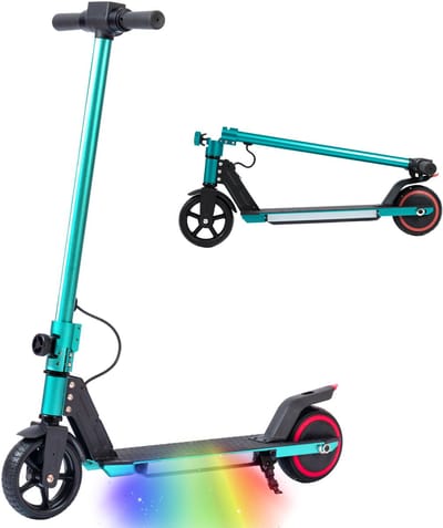 Elektrische step voor kinderen Vankel S32 - 6.5" Banden-Opvouwbare Kinderstep voor 6-15 jaar, 150W Motor - Maximum 14 km/u – E-Step met LED Display, Lichtgewicht Elektrische Step Skateboard met EBS-Maximale Belasting 100kg-groen