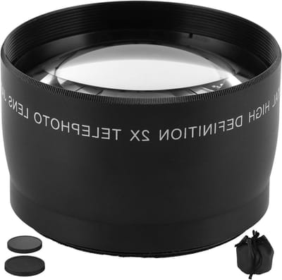 Telelens met teleconverter voor cameralens - Optische glazen - 55 mm filterdiameter