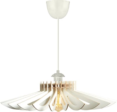 Verlichting - Kroonluchter Luuz - Wit MDF 52x52x45cm - Stijlvolle Woonkamer Decoratie