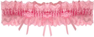 Kousenband grote maat - roze kant